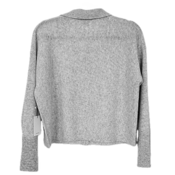 NEW Jason Wu Cashmere Collared Cardigan Sweater Gray Women's Size S - Picture 2 of 11